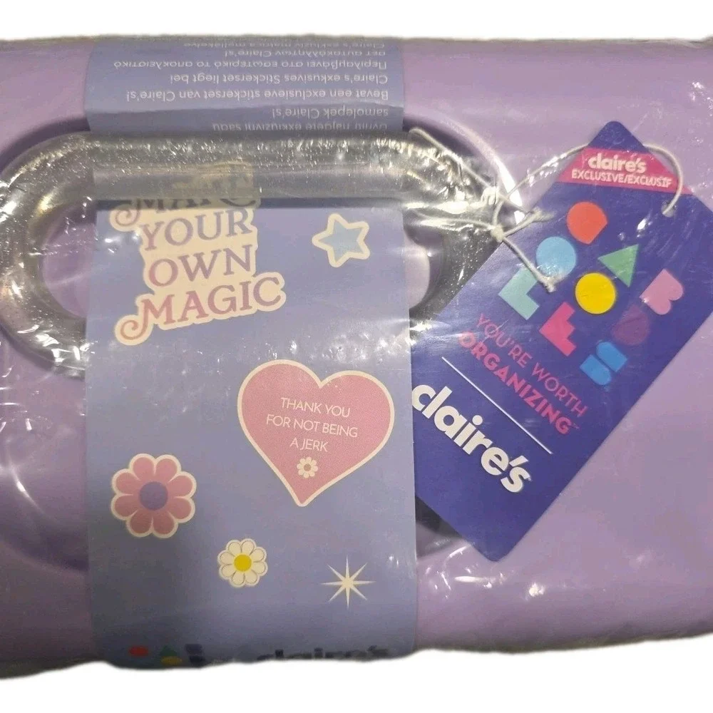 NEW Claire's Caboodles On The Go Girl Makeup Organizer Case Seafoam Lavender